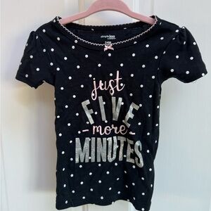 Simple Joys by Carter’s 24M Black & White Polka Dot Girls ShortSleeve Pajama Top